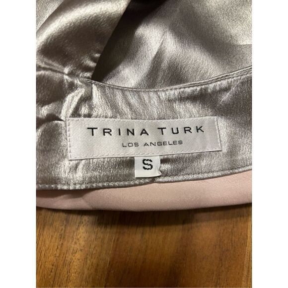 Trina Turk Womens Satin Tank Top Silver Size Small - Picture 4 of 7